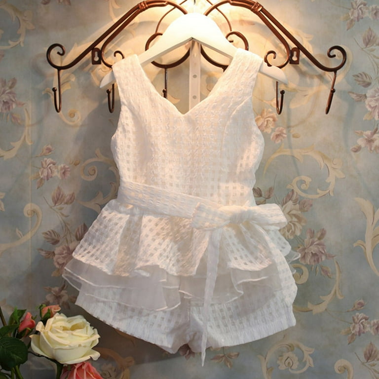 Girls White Dress Set