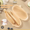 Brown Silicon Baby Spoon 2pcs Set