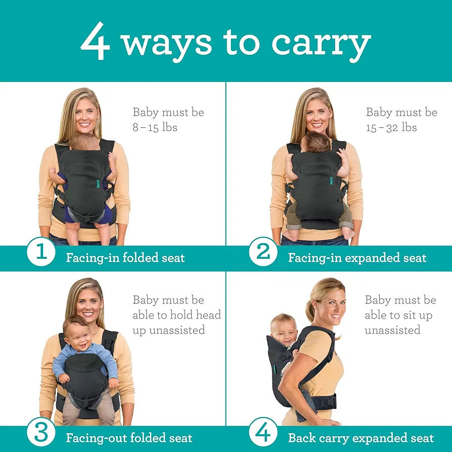 Infantino Flip 4 in 1 Light & Airy Convertible Carrier 