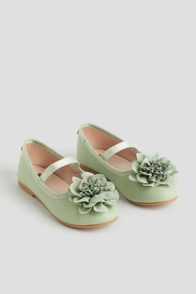 H&M Green Ballerina Shoe 