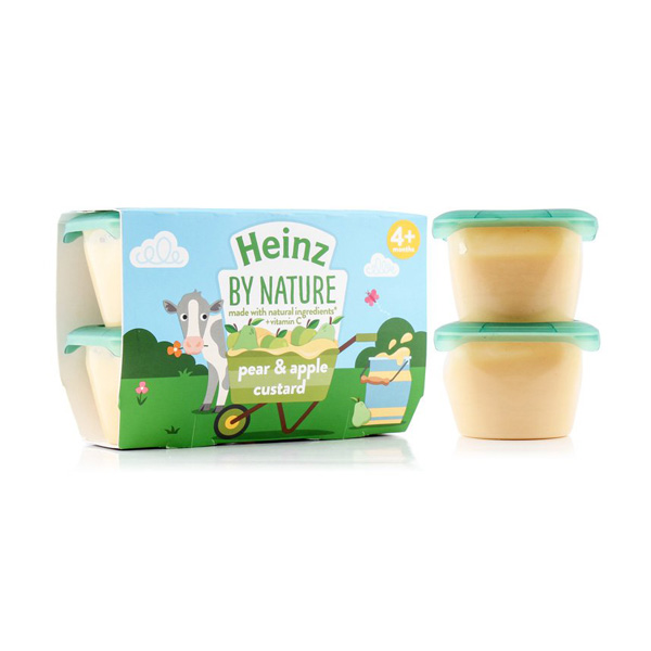Heinz Fruity Pear and Apple Custard 4pcs 