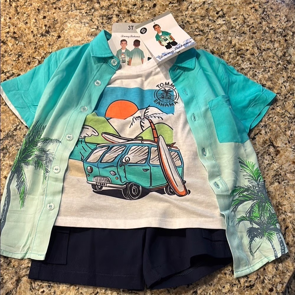 Tommy Bahama 3pcs Set For Boys Teal