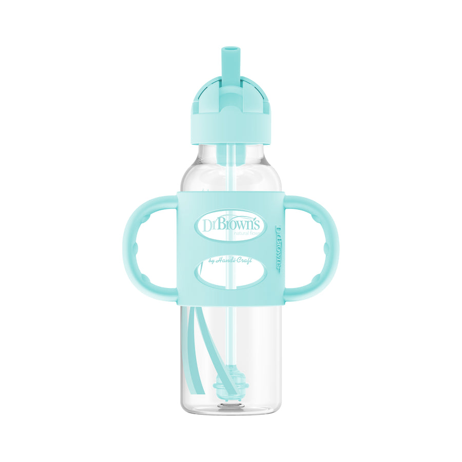 Dr Brown Narrow Sippy/Straw Bottle With Silicon Handle 