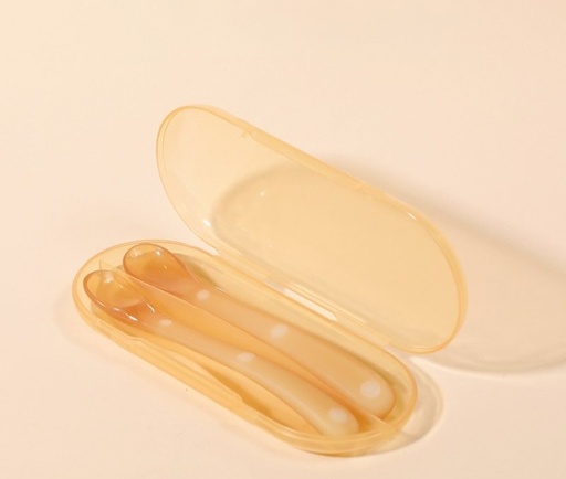 [MB-2434] Brown Silicon Baby Spoon 2pcs Set
