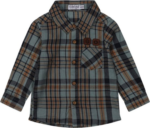 Dirkje Checked Shirt With Jogger For Boys- Blue & Caramel Brown