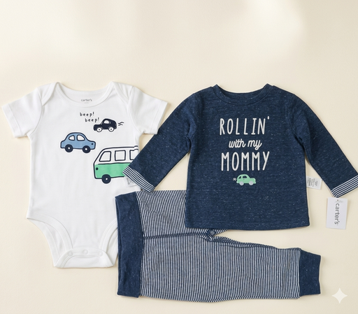[MB-0383] Carter's 3pcs Set Boys (Rolling With Mommy)