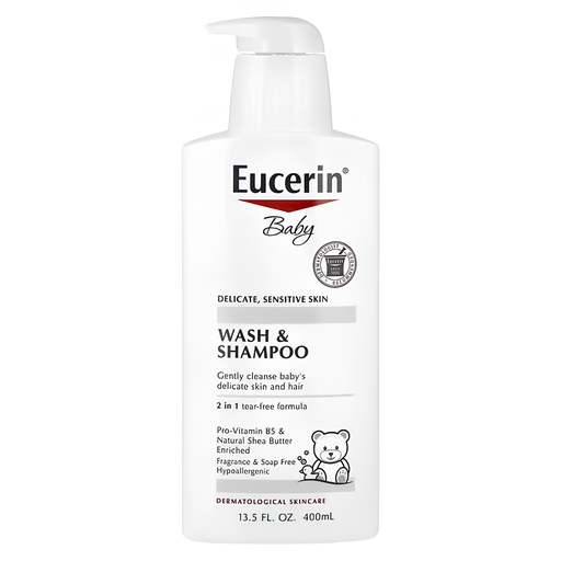 [MB-0779] Eucerin Baby  Delicate, Sensitive Skin Wash & Shampoo 13.5 Oz (400ml)