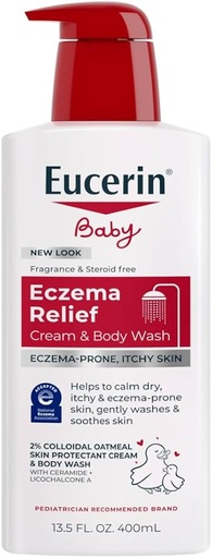[MB-0780] Eucerin Eczema Relief Cream & Body Wash 13.5 Oz (400ml)