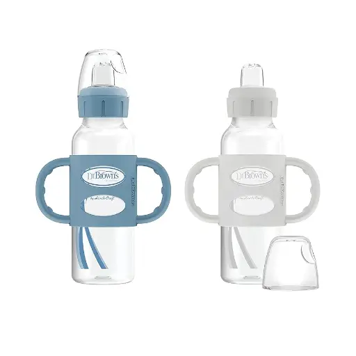 Dr Brown Narrow Sippy/Straw Bottle With Silicon Handle 