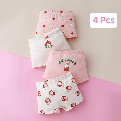 Girls Multi-Colored Under Shorts 4pcs Set